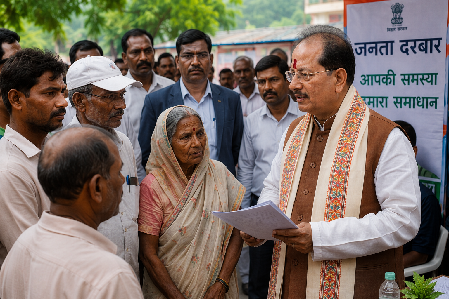 Vijay Sinha public interaction during Janata Darbar in Bihar